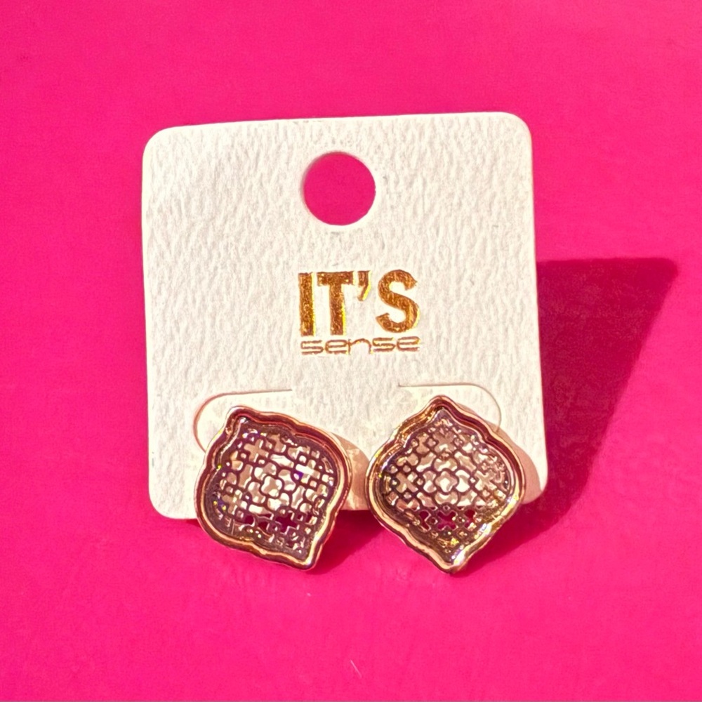Gold-Tone Geometric Earrings